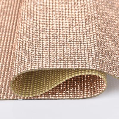 China Pointback LOCACRYSTAL Brand DIY Accessories Hotfix Faux Stone Leaf Bling Crystal Rhinestone Mesh for sale