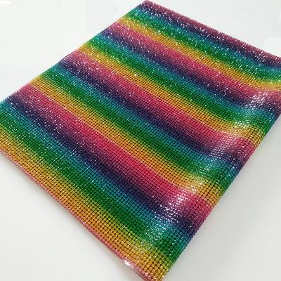 China LOCACRYSTAL Brand DIY Stone Fancy Leaf Shinning Crystal Rhinestone Mesh Hot Fix for sale