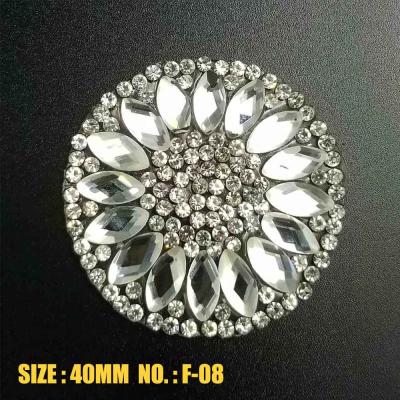 China Custom Pointback LOCACRYSTAL Brand Applique Hotfix Rhinestone Loose Stone Patches for sale