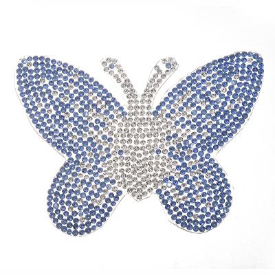 China Custom Hotfix Brand Rhinestone Patch Applique Butterfly Rhinestone Motif LOCACRYSTAL for sale