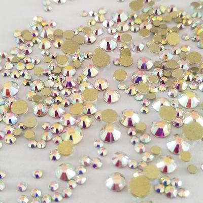 China LOCACRYSTAL Brand Flatback Mix Size DIY Non Hotfix Flatback Loose Rhinestone Stone for sale