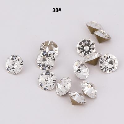 China LOCACRYSTAL Aluminum Brand Crystal Chaton Pointback Strass Stone Rhinestone Gold Embellishment for sale