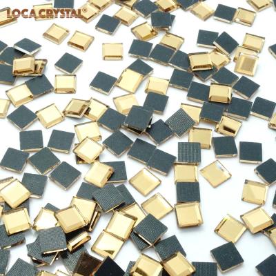 China LOCACRYSTAL Brand Hotfix 4*4mm Square Rhinestone Loose Iron On for sale