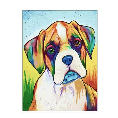 China Custom Modern Cute Dog Modern Pop Art Artists Oil Painting 3d Cartoon Pictures for sale