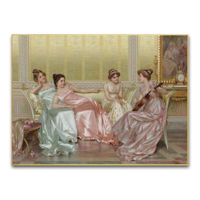 China Classical Wall Hangs Classic Figure Scene Oil Painting For Hotel Lobby Decoration for sale