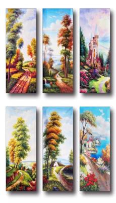 China Modern Wholesales Countryside Landscape Art Painting Canvas Hand Painted Picture For Wall Decor for sale