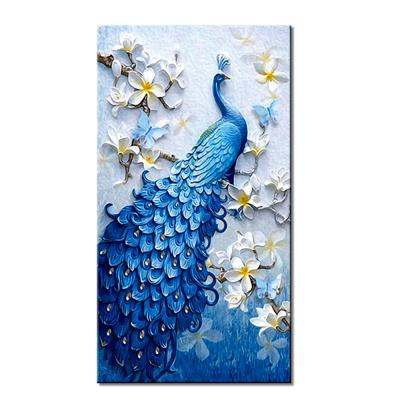 China Modern Fashion DIY Paint Custom Round 40x50cm Wholesale 3d Diamond Painting 30x40cm Canvas Peacock Kit for sale