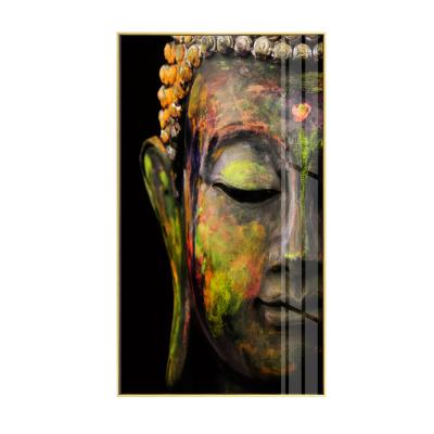 China Classical Wall Decor Artwork Buddha Head Wholesales Porcelain Crystal Painting for sale