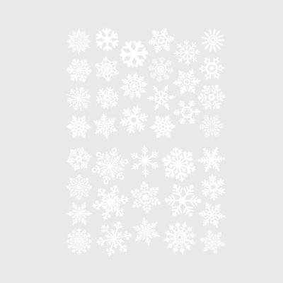 China Waterproof+Eco-friendly Christmas Window Glass Cling Decorations Wall Stickers Snowflake Decals for sale