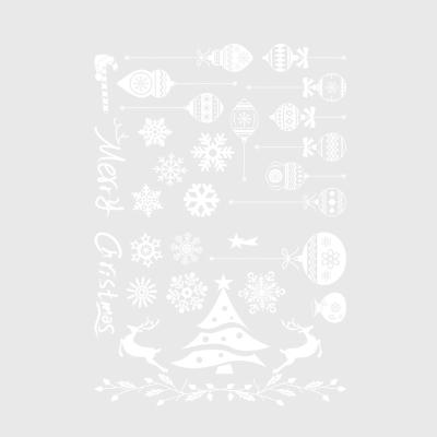 China Waterproof+Eco-friendly Christmas Window Glass Cling Decorations Wall Stickers Snowflake Decals for sale