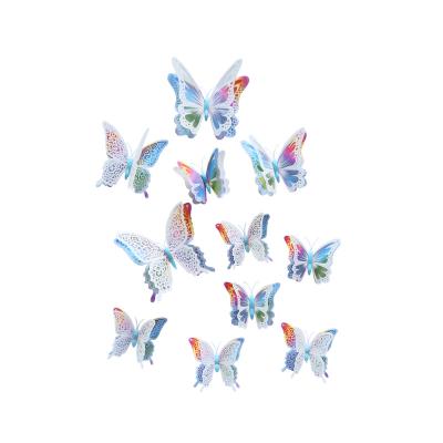 China Waterproof+Eco-friendly Wonderful Luminous 3d Butterfly Wall Stickers Diy Butterfly Wall Decals Home Decoration 12pcs 2 Layers for sale