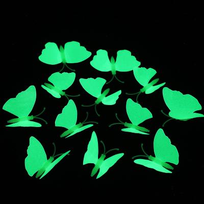 China Waterproof+Eco-friendly Glow Whole Wall Stickers DIY 3d butterfly home decoration Diy 12pcs butterfly wall decal in stock for sale