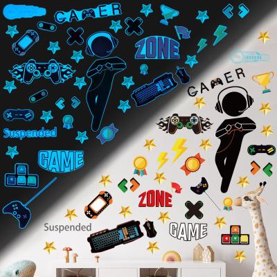 China Waterproof+Eco-friendly Glow Game Sticker Slope Stand Game Player Glow Game Wall Sticker for sale