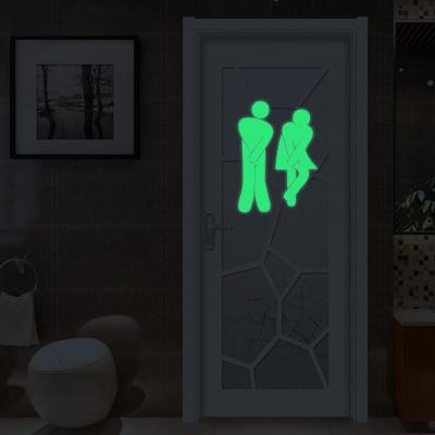 China Waterproof+Eco-friendly New Luminous Fluorescent Sticker Toilet Sticker for Boys and Girls Luminous Toilet Wall Sticker for sale