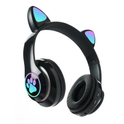 China factory direct wholesale Neckband Head-mounted wireless earphone Cat Ear Headphones for sale