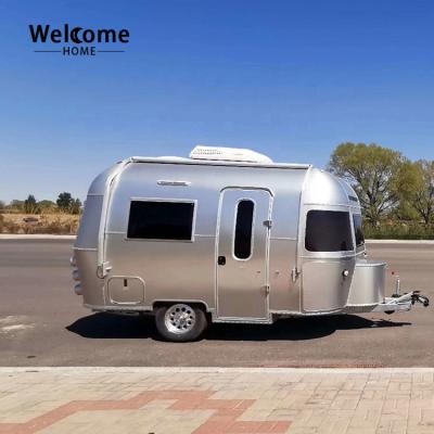 China Luxury Aluminum Travel Trailer Travel Trailer Caravan Camper With Solar Panel for sale