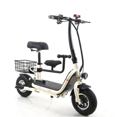 China Factory Price 10inch 48v 500W Unisex Electric Two Wheel Foldable Powerful Scooter With Seat for sale