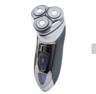 China Hotel Rechargeable Washable Electric Shaver with Three Individually Floating Rotary Heads and LCD Display for sale