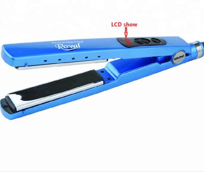 China Dual Voltage Household Digital Nano Flat Iron Pro Titanium Plated Hair Straightener 1 1/4' With LCD Display for sale