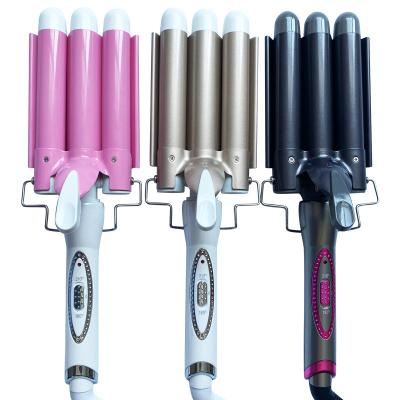 China Dry/Wet Using Professional Hair Triple Wave Ceramic Barrel Hair Curler Styling Tools Hair Styler Wand Hair Curling Iron for sale