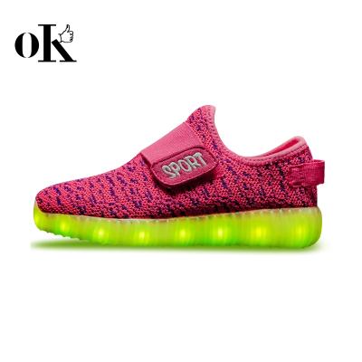 China 2017 Hot Sale Buckle Strap LED Shoes Kid Sneakers Light Up Shoes for sale