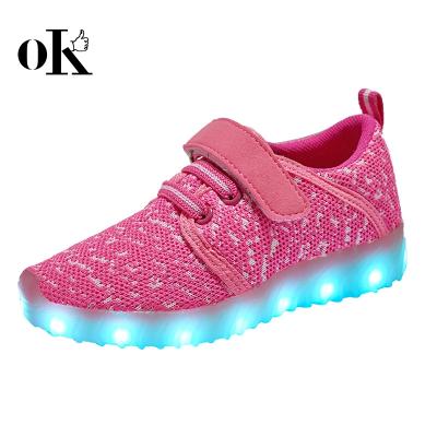 China 2017 special design new fashion lace-up casual style for child led lights shoes for sale