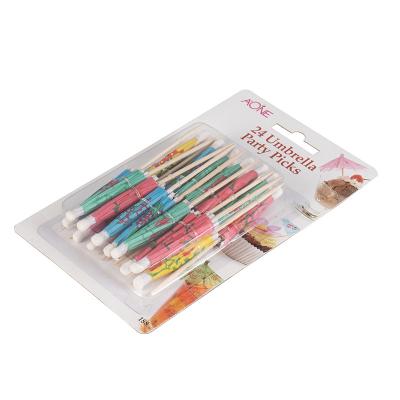 China Disposable Decorative Picks Creative Cocktail Paper Umbrella Picks With Transparent Dressing for sale