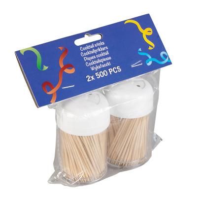 China 2X500 Disposable Wooden Toothpick Sets In Polybag With Headcard Packing for sale