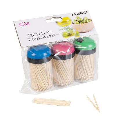 China 3X200 Disposable Bamboo Toothpick Sets In Polybag With Headcard Packing for sale