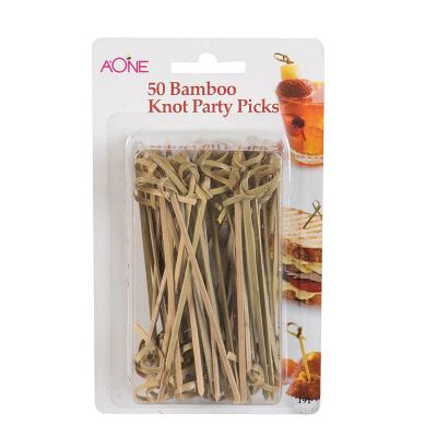 China 50Pcs Disposable Bamboo Knot Skewer Decorative Transparent Cocktail Pick Dressing for sale