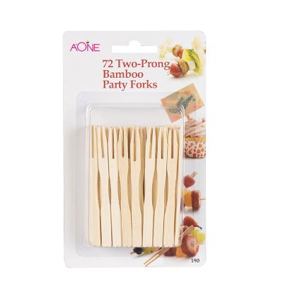 China Primary Color Fruit Fork Disposable Ancient Bamboo Ktv Snack Fork for sale