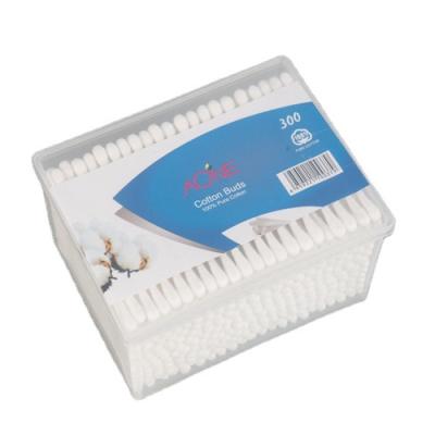 China Hot Selling Soft/Soft/Safe and Double Swab High Quality Cotton Swabs Headed 300pcs Thin Cotton Buds in Rectangular PP Box for sale