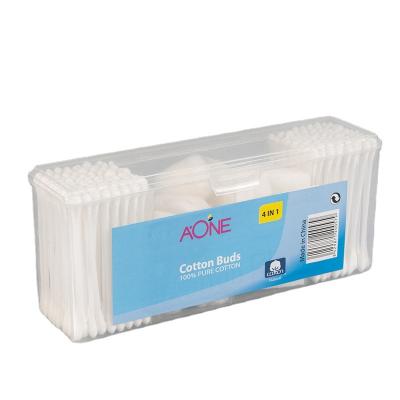 China Soft / Soft / Safe Soft Disposable Cotton Pads Balls Swabs 4 In 1 Set Made In China for sale