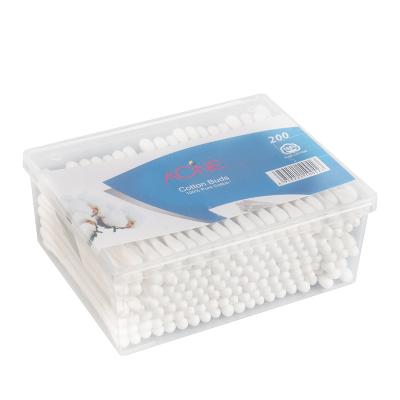 China Factory Price Bulk Cleaning Cotton Pad Soft/Soft/Safe Bamboo Swabs Buds Stick 200pcs Cotton Bamboo Buds for sale