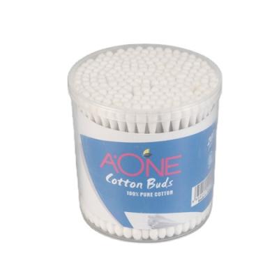 China Soft/Soft/Safe 200 Pcs Plastic Cotton Ear Stick Buds, Cotton Swabs In Round PP Box for sale