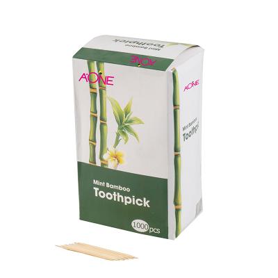 China Disposable Individual Paper Pack 1000Pcs Bamboo Toothpicks In Paper Box for sale