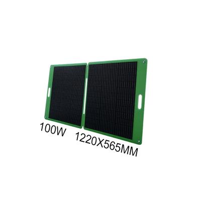 China 0.25T Tempered PET BRITE Solar Panel 100W 200W Convenient Foldable Portable Outdoor Mono Crystalline Photovoltaic Photovoltaic Panel for sale