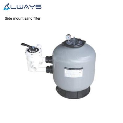 China Pool Diameter 900mm Flow 30 m3/h Water Treatment Filtration System Side Mount Fiberglass Sand Filter Swimming Pool Cleaning Filter for sale