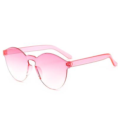 China Fashion Transparent Sunglasses Candy Colors Luxury Designer Clear Frameless Sunglasses Men Women Sunglasses for sale