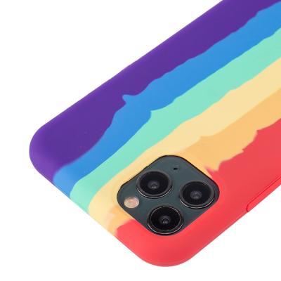 China Luxury Anti-fall New Arrival Rainbow Color Silicone Phone Case For Samsung Note 10 S10 S20 Plus S9 A50 for sale