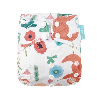 China HappyFlute Cloth Diaper Cloth Baby Diaper Cloth Adjustable Reusable Naughty Diaper Printed Waterproof Pocket for sale