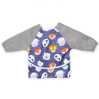 China Antibacterial Baby Clothes For Feeding Baby Long Sleeved Bibs Waterproof Cute Polyester Anti Baby for sale