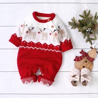 China Casual Hot Selling Christmas Baby Sweater Romper Baby Romper Warm Comfortable Clothes for sale