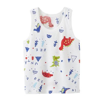 China Breathable Summer Sleeveless Baby Boy Clothes Organic Cotton Baby Clothes With Cute Print Baby Toddler Clothes for sale