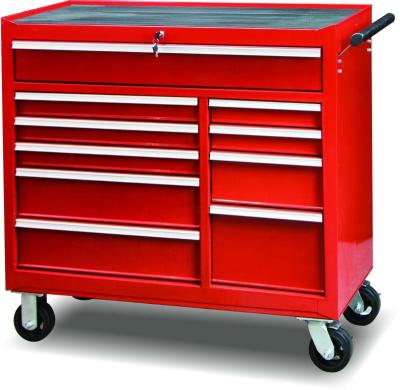 China Powder Coating And Silk Printing Car Repair Garage Tool Cart With 10 Drawers for sale