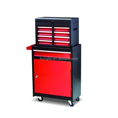 China Red And Black Mobile Tool Metal Packing Tool Chest for sale