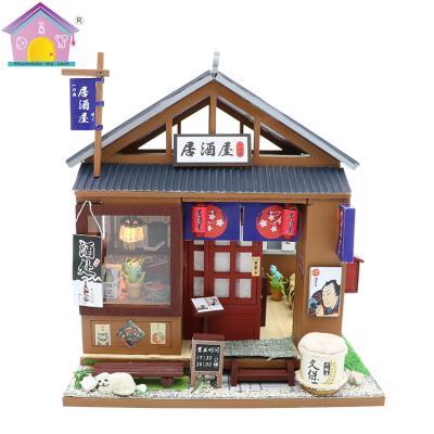 China Great Decoration Item Gift /educational Toys Style Bar DIY Dollhouse Japanese Miniature House Toy Miniature House Model for sale