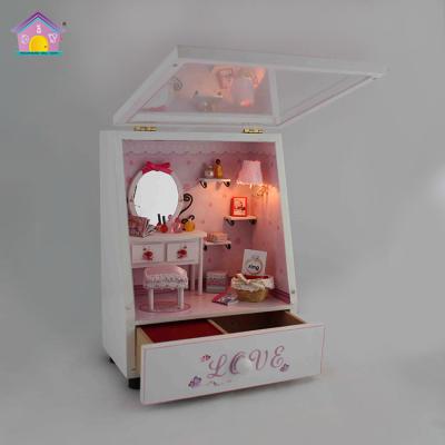 China Wooden DIY good quality diy dollhouse miniature kit music box for sale