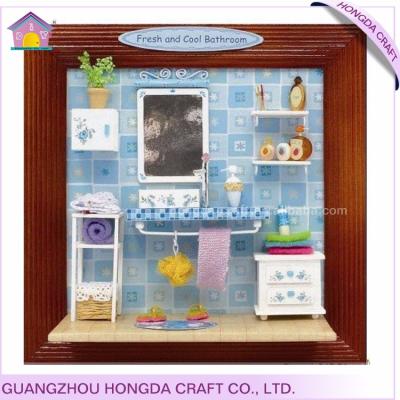 China 16*4*16cm Hanging Or Standing Miniature DIY Picture Frame Dollhouse Items for sale