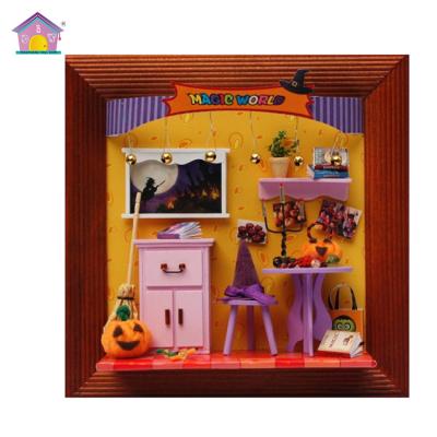 China 16*4*16cm Home Decorative Mini Decoration DIY Picture Frame Dollhouse Houses for sale